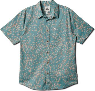 Quiksilver Cosmic Fields Classic Short Sleeve Button-Up Shirt in Jade Gray at Nordstrom, Size Xx-Large
