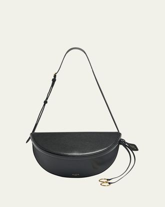 Alaia East-West Curved Goatskin Leather Shoulder Bag