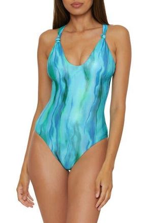 BECCA by Rebecca Virtue Solar Energy One-Piece Swimsuit in Pool/Lagoon at Nordstrom Rack, Size Small