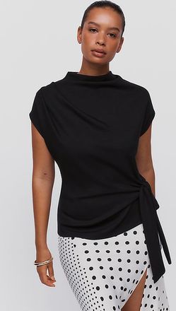 Maeve Mock Neck Wrap Top