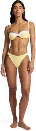 Onia Brigitte Bikini Top in Limoncello/white at Nordstrom, Size X-Small