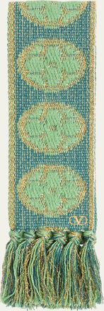 Valentino Garavani Metallic Antibes Cotton Fringe Scarf