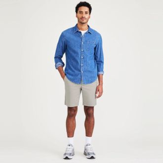 Dockers Ultimate Shorts Mens Forest Fog Stretch Straight Fit Outdoor UPS992