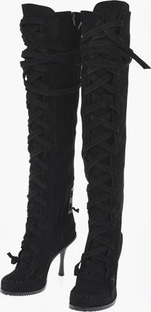 Dsquared2 Stivali Lace-up in Camoscio Tacco 10cm Dsquared2