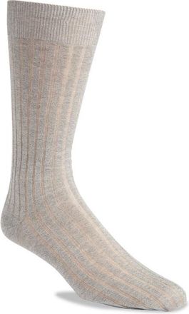 Canali Ribbed Cotton Dress Socks in Grey at Nordstrom, Size Large