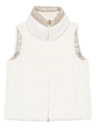 Herno faux-fur sleeveless gilet - women - Polyamide/Polyester/Polyamide/Goose Down/Goose Feather - 44 - White