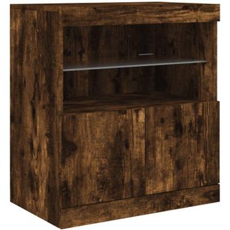 vidaXL Sideboard with led Lights Smoked Oak 60x37x67 cm Vidaxl
