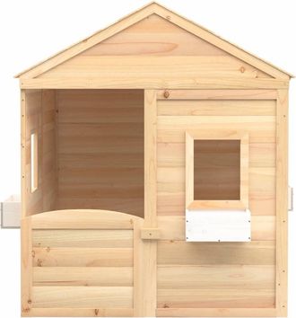 vidaXL Vidaxl - Casa De Juegos Con Puerta Con Cierre Y Macetas Madera Abeto