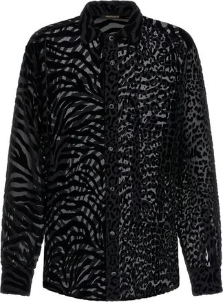 Roberto Cavalli devorè-effect shirt - Black
