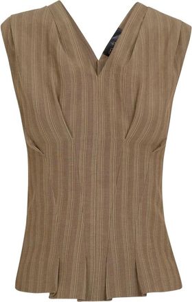 Cortana Ida Top - Dames - Tops zonder mouwen - Bruin - 2XS - Katoen - Tops