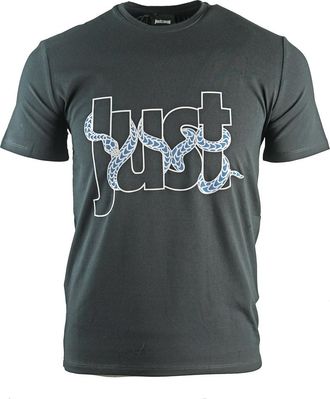 Just Cavalli Gewoon Cavalli zwart T-shirt met slangenlogo