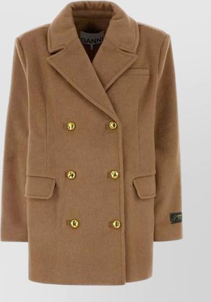 Ganni double-breasted wool blazer