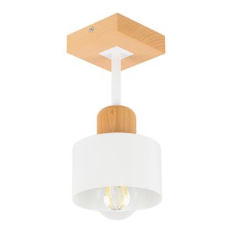OEM L&aacute;mpara De Techo Blanca De Madera Y Metal De Estilo Escandinavo, 1xe27, Iluminaci&oacute;n Led Moderna Para Sal&oacute;n, Cocina, Dormitorio, Habitaci&oacute;n Infantil, L