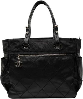 Chanel Pre-owned Tote Bags, female, Black, Size: ONE SIZE Pre-owned Paris Biarritz Tote Bag