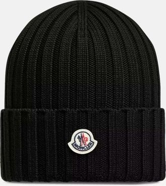Moncler WOMENS ARCHIVE LOGO HAT Size: OS, colour: BLACK