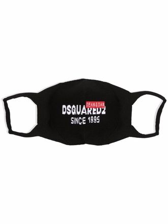 Dsquared2 intarsia knit-logo face mask - men - Polypropylene/Polyacrylic/Cotton/Polyamide/Spandex/Elastane - One Size - Black