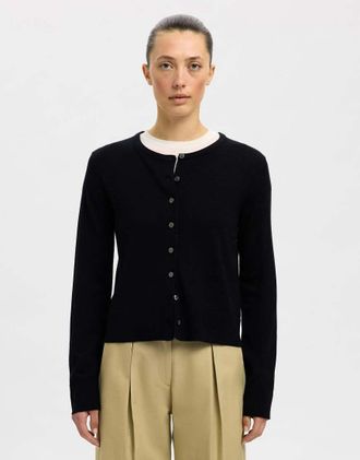 Selected Cardigan nero in maglia