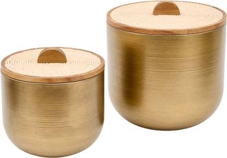 Atmosphera Lote De 2 Cajas Decorativas Redondas Erica - Atmosphera Cr&eacute;ateur DInt&eacute;rieur
