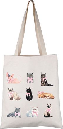 Generic PYOUL Cat Lover Gift Cat with Bow Tote Bag Coquette Cat Owner Handbag Cat Mom Gift (Cat with Bow Tote)