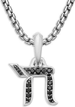 David Yurman Pendente Chai in argento sterling con diamanti (17mm)