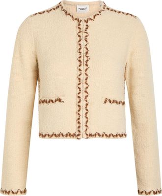 Isabel Marant Isabel Marant &eacute;toile Rochelle Embroidered Wool-blend Cardigan - Ecru - 40 (UK12 / M)