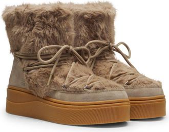 HUGO BOSS Platform boots with faux-fur uppers