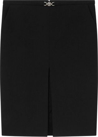 Versace Straight Silk and Nylon Midi Skirt