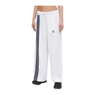 Fila Broeken, Dames, Wit, M, Leer, Tape Detail Trainingsbroeken