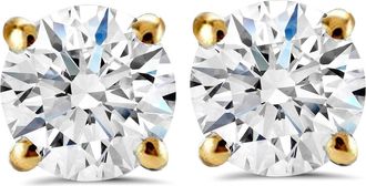 Pompeii3 1 ct TDW Diamond Studs 14K Yellow Gold Lab Grown Screw Back Earrings