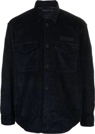 Tommy Hilfiger Blauw Corduroy Overshirt - Heren - Zomerjassen - Blauw - XL - Katoen - Jassen