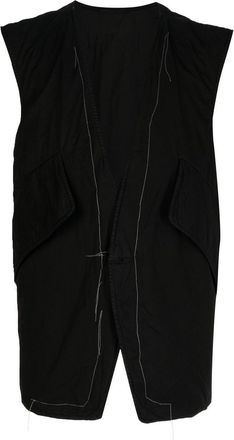 Nicolas Andreas Taralis stitch-detail V-neck gilet - men - Cotton - 50 - Black
