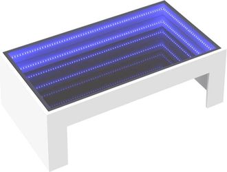 vidaXL Coffee Table with Infinity led White 90x50x30 cm Vidaxl