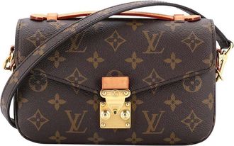 Louis Vuitton Brown Monogram Canvas Pochette Metis East West (Authentic Pre- Loved)