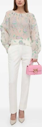 Custommade Blusa a fiori - Toni neutri