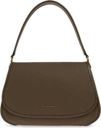 Michael Kors Tassen, Dames, Groen, ONE Size, Leer, Holmes Medium Gekorreld Leder Convertible Messenger Bag