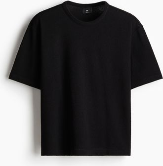 H&M T-Shirt in Loose Fit - Schwarz