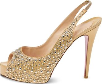 Christian Louboutin 125mm crystal-embellished pumps - Neutrals