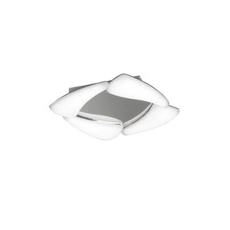 Netlighting Mistral Flush Flush Ceiling 24W LED 2160lm Chrome Frosted Acrylic in Grey