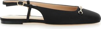 Twinset Zwarte balletflats met vierkante neus - Dames - Ballerinas - Zwart - 37 EU - Schoenen