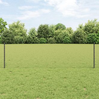 Berkfield Home Fence Posts 11 pcs U-Channel Grey 60 cm Steel