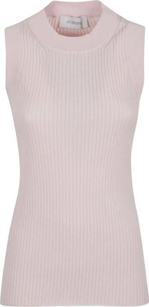 Sportmax Top smanicato a coste - Rosa