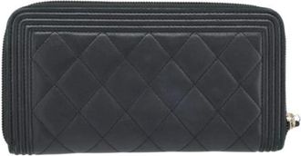 Chanel Pre-owned Leren Portemonnee - Dames - Vintage Accessoires - Zwart - ONE Size - Leer - Vintage