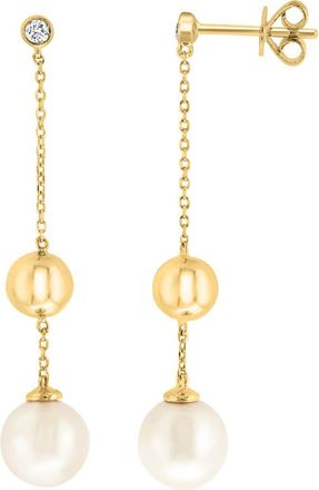 Effy Diamond & Freshwater Pearl Drop Earrings in White at Nordstrom Rack
