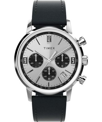 Timex Marlin Chrono Mens Black Watch TW2W10300 Leather - One Size
