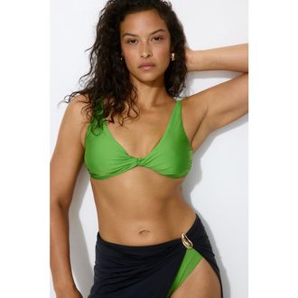 H&M Padded Bikini Top in Bright Green at Nordstrom, Size X-Small