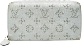 Louis Vuitton Pre-owned Monogram Mahina Zip-Around Portemonnee - Dames - Vintage Accessoires - Grijs - ONE Size - Leer - Vintage