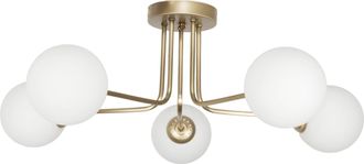 OEM L&aacute;mpara De Techo Con Pantalla Dorada, Bolas De Cristal, Oro Como 14-810