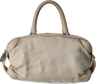 Chanel White Quilted Leather Ginpaku Bag (Authentic Pre-Loved)