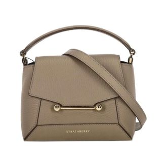 Strathberry Handbags, female, Brown, ONE SIZE, Taupe Brown Foldover Top Handbag