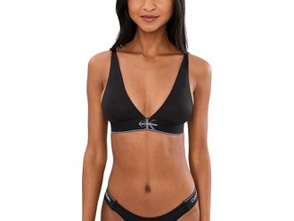 Calvin Klein Underwear Graphic Lightly Lined Triangle Bralette Womens Bra Black : LG (Womens 12-14)